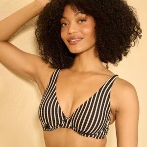 Shade & Shore Ribbed Striped Bikini Top Adjustable Straps Multi-Sizes NWT